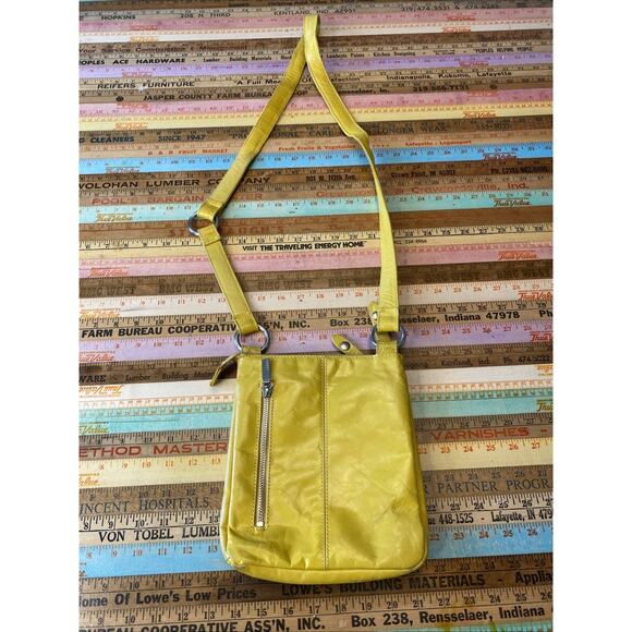 Hobo International Handbags - Vintage HOBO Int Crossbody Purse Vibrant Yellow Leather Silver Hardware Bag